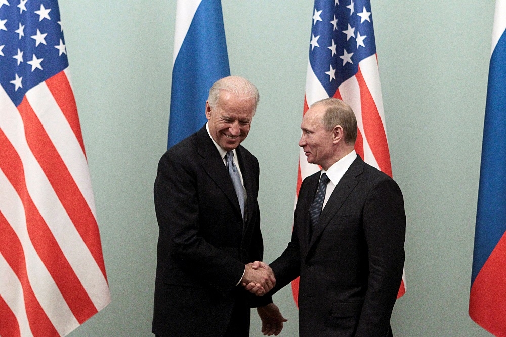 美國總統拜登與俄羅斯總統普京。（湯森路透）