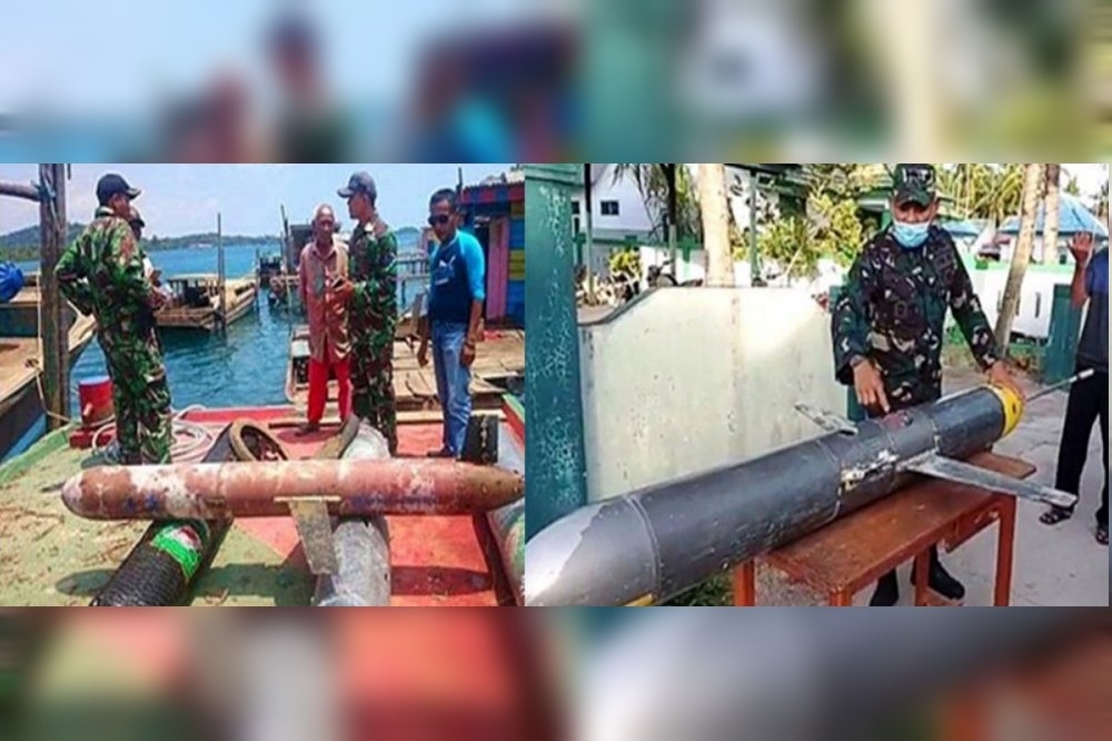 印尼漁民打撈起的中國海翼水下滑翔器。（作者取自網路公開資料）
