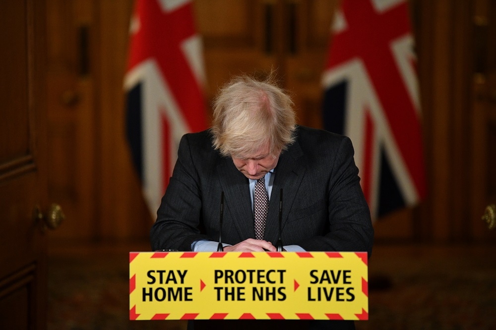 英國首相強生。（湯森路透）
