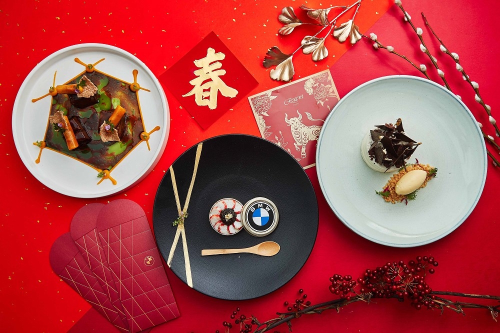 台北晶華酒店攜手 BMW 跨界合作，以頂級豪華車系設計概念打造「BMW 風格饗宴」。（台北晶華酒店提供）