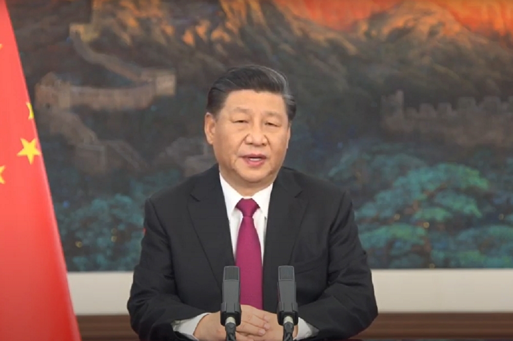 中國國家主席習近平。（世界經濟論壇影片截圖）