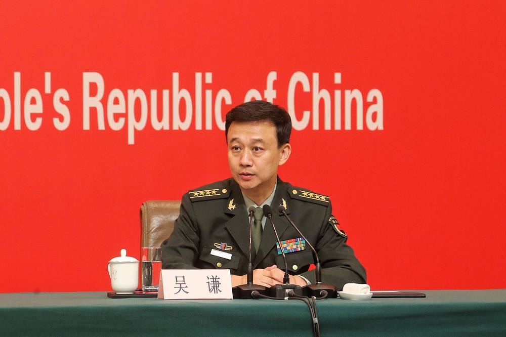 中國2021年國防預算達1兆3500多億人民幣，對此國防部發言吳謙表示為合理穩定增長。（擷自百度）