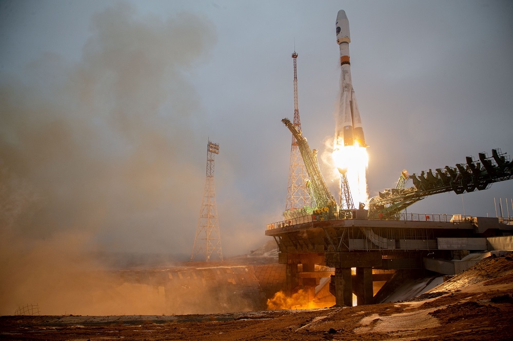 2021年2月28日俄羅斯航天局發射衛星。（湯森路透）