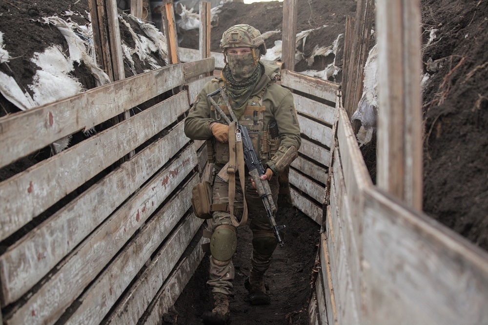 頓涅次克地區的烏克蘭政府軍。（湯森路透）