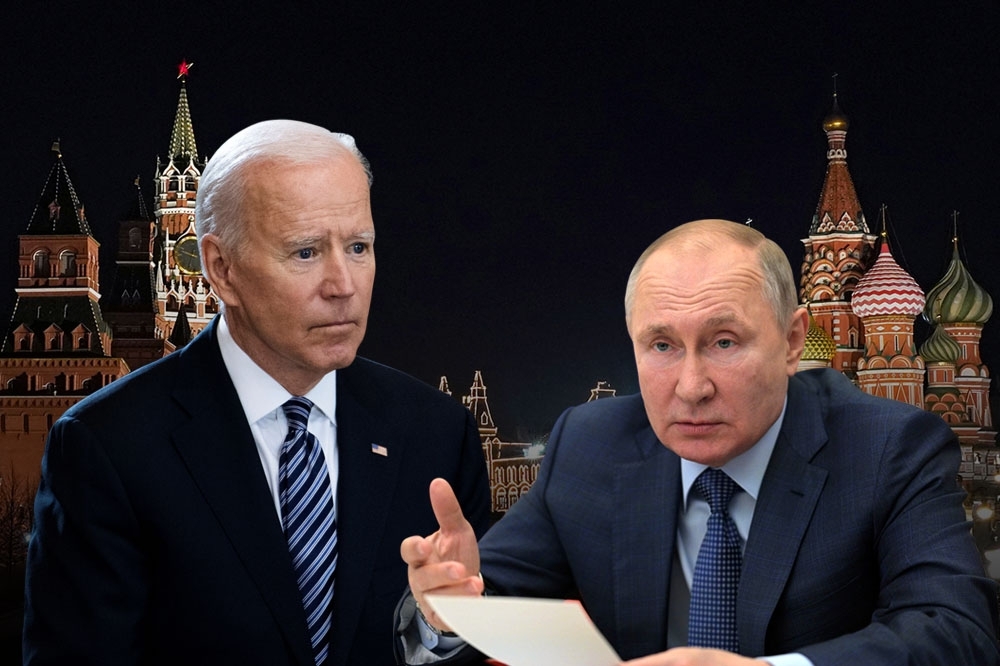 美國總統拜登與俄羅斯總統普京通電話。（上報製圖）