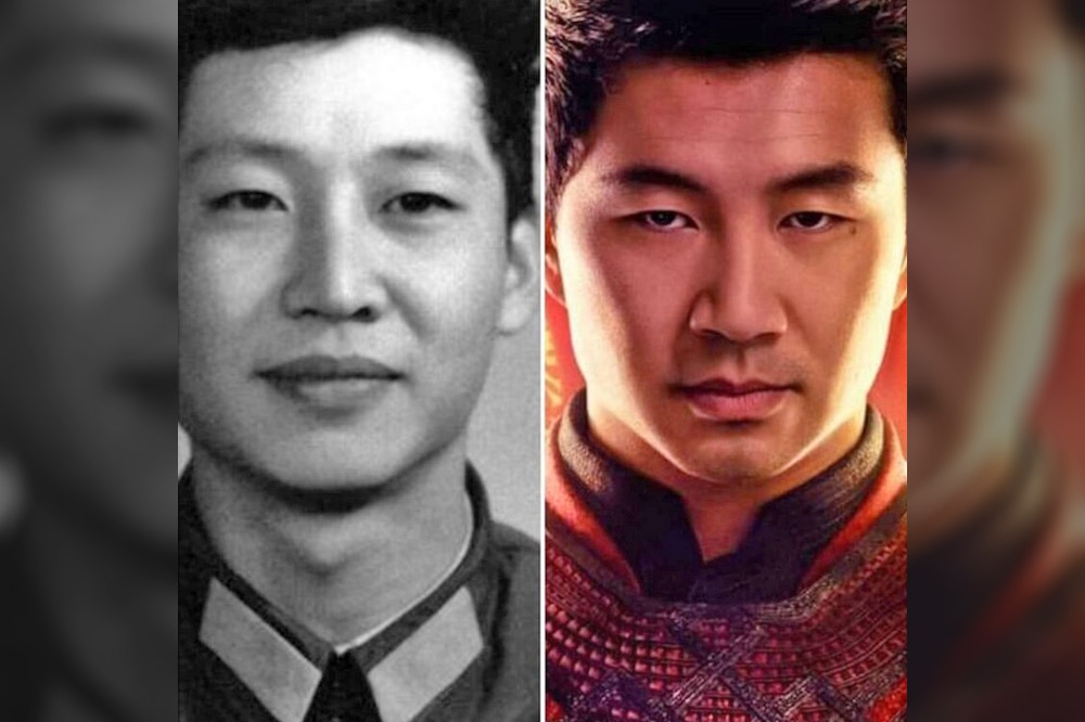 網友將中國國家主席習近平年輕時的照片（左），與《尚氣與十環傳奇》男主角劉思慕做比對，直呼太像了。（翻攝自PTT）