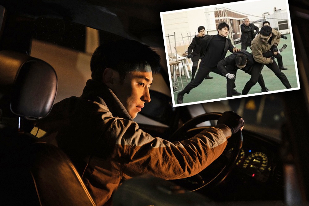 李帝勳在《模範計程車》扮演特種兵出身的小黃司機，遭踢爆拿高片酬，打戲全是替身上陣，被質疑不夠敬業。（friDay影音提供）