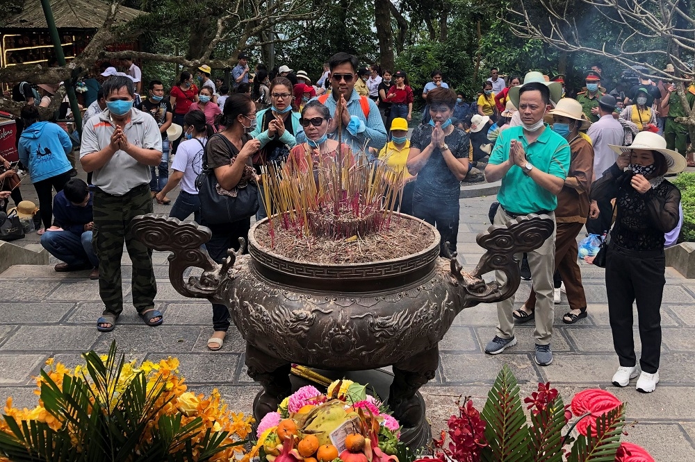 越南雄王節的祭祀活動。（湯森路透）