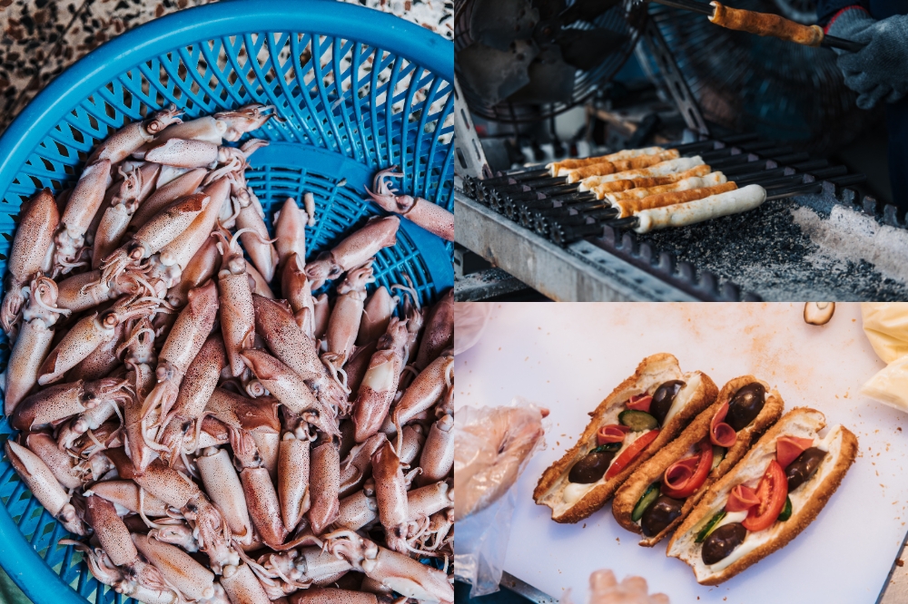 基隆有新鮮的海鮮漁貨，以及美食炭烤吉古拉、營養三明治。（VERSE提供）