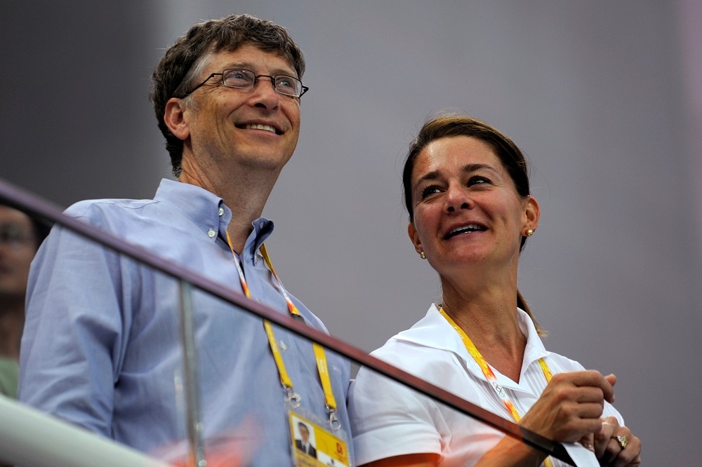 微軟創辦人比爾蓋茲與妻子梅琳達。（湯森路透）