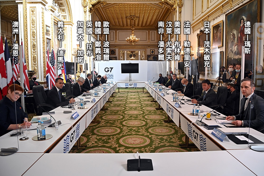 G7外交部長高峰會議，5月5日現場。（湯森路透）