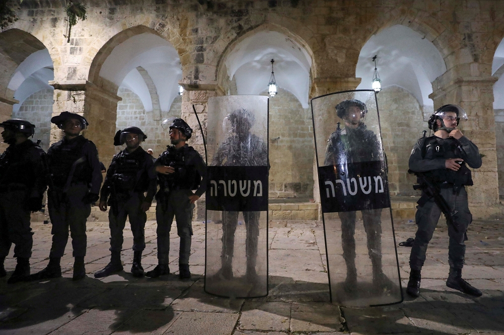 冲突持续升温，以色列警方严阵以待。（汤森路透）(photo:UpMedia)