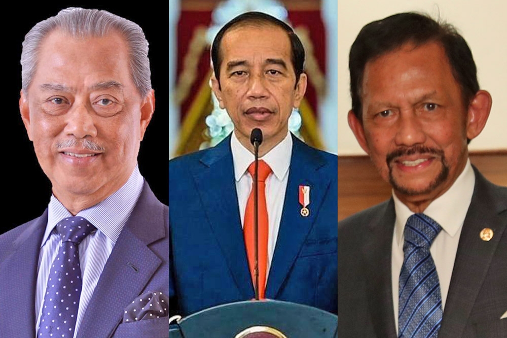 馬來西亞總理慕尤丁、印尼總統左科威和汶萊蘇丹包奇亞發出聯合聲明譴責以色列。（湯森路透）
