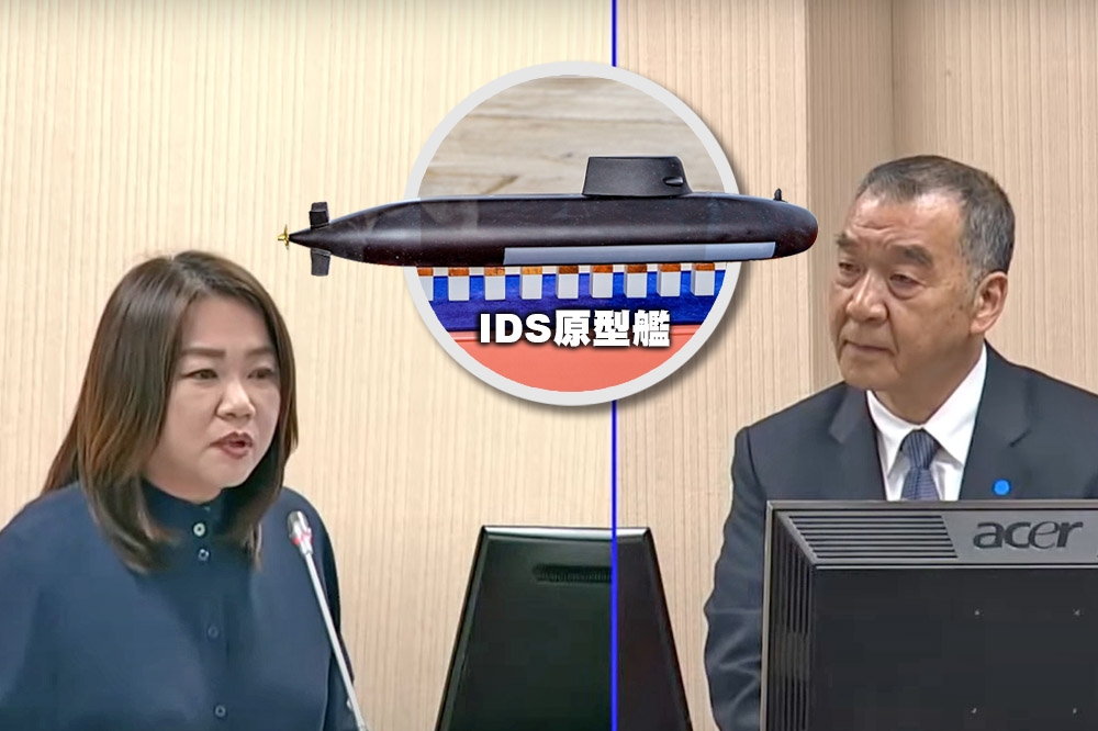 藍委馬文君（左）3月17日針對韓籍人士疑洩密潛艦國造機密，質詢國防部長邱國正，但邱一頭霧水。（合成畫面／擷自YouTube、國防部提供）