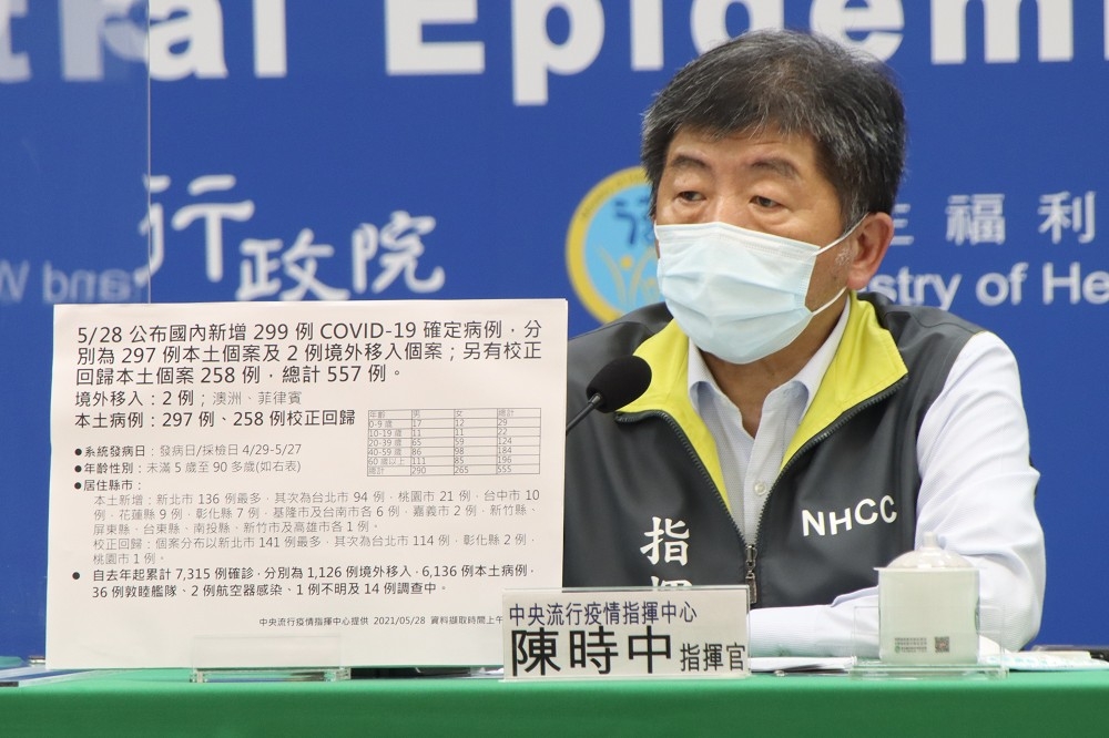 中央流行疫情指揮中心指揮官陳時中公布確診個案中，新增19例死亡。（指揮中心提供）