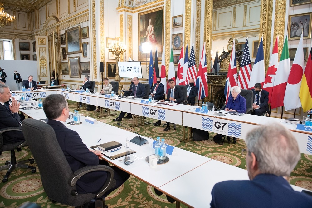 G7目前正於英國Cornwall 召開一系列會議。（湯森路透）