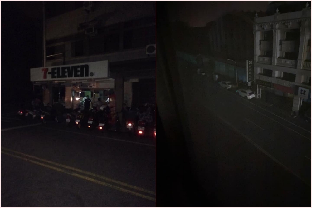 台南市10日凌晨傳出多區大停電。（取自「台南人大小事」臉書社團）