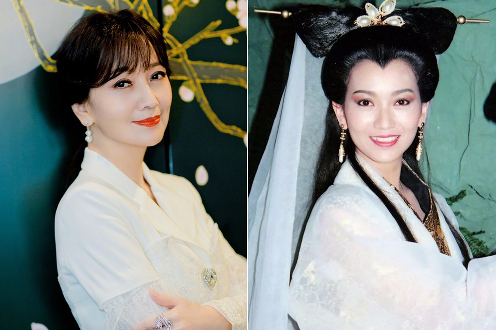 趙雅芝近30年前演出白娘子（右），與現在外貌（左）竟相差無幾。（左取自趙雅芝微博，右《新白娘子傳奇》劇照）