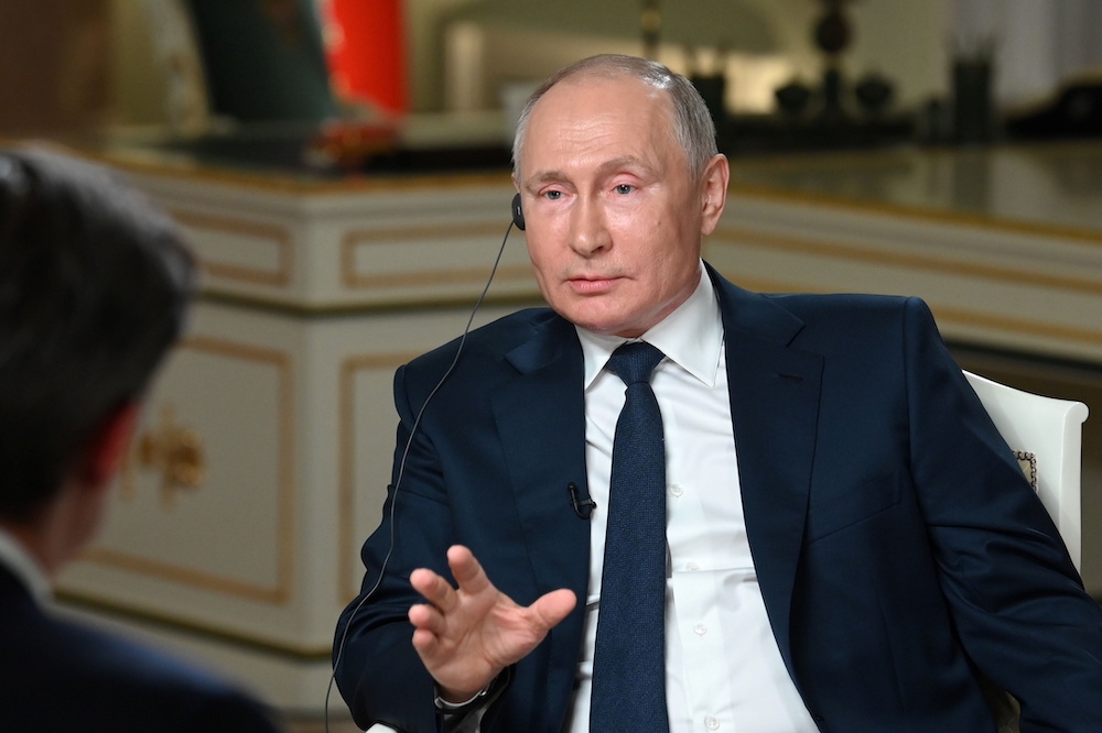 俄國總統普京接受美國《國家廣播公司》專訪。（湯森路透）