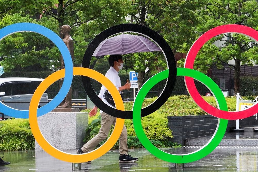 東京奧運LOGO。（湯森路透）