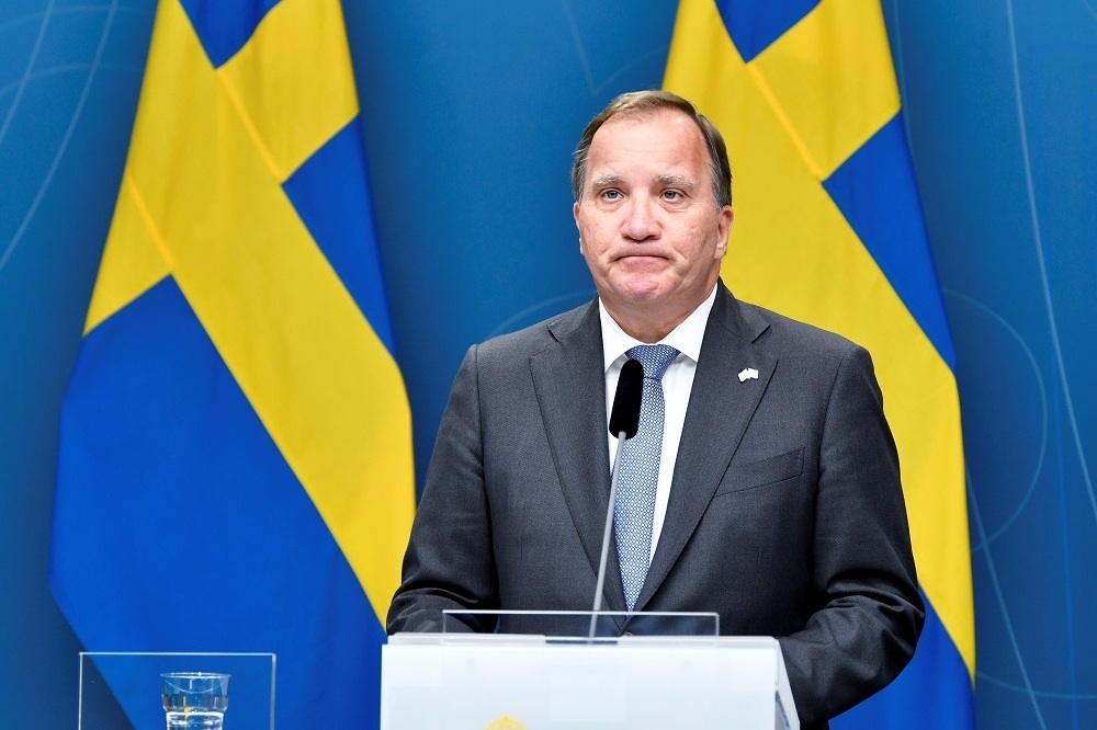 瑞典社民黨籍首相勒文，遭國會以「不信任投票」罷免下台。（湯森路透）