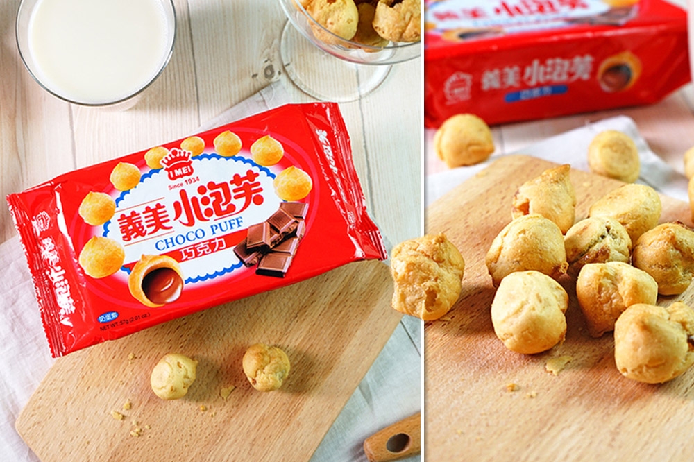 義美食品總經理高志明23日決定將贈一貨櫃（2.16萬盒）義美小泡芙給立陶宛，表達台灣對立陶宛捐疫苗的謝意。（合成畫面／義美食品官網）