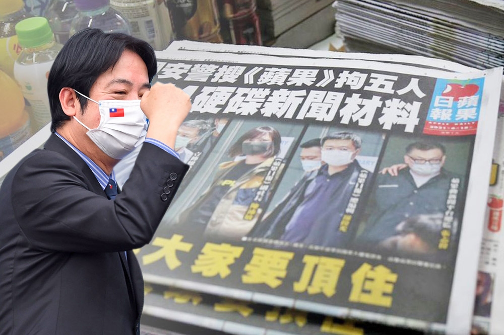 香港《蘋果日報》24日將遺憾停運！副總統賴清德對香港人民喊話，「天黑過後，黎明將會到來！」（合成畫面／取自賴清德臉書、張哲偉攝）