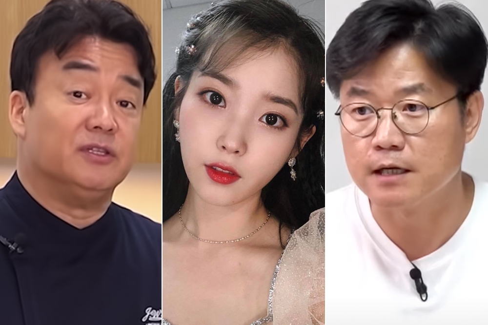 南韓前五大YouTuber公開，美食家白種元老師（左起）、藝人IU、羅PD都名列前茅。（翻攝自IU IG、白種元＆羅PD影片）