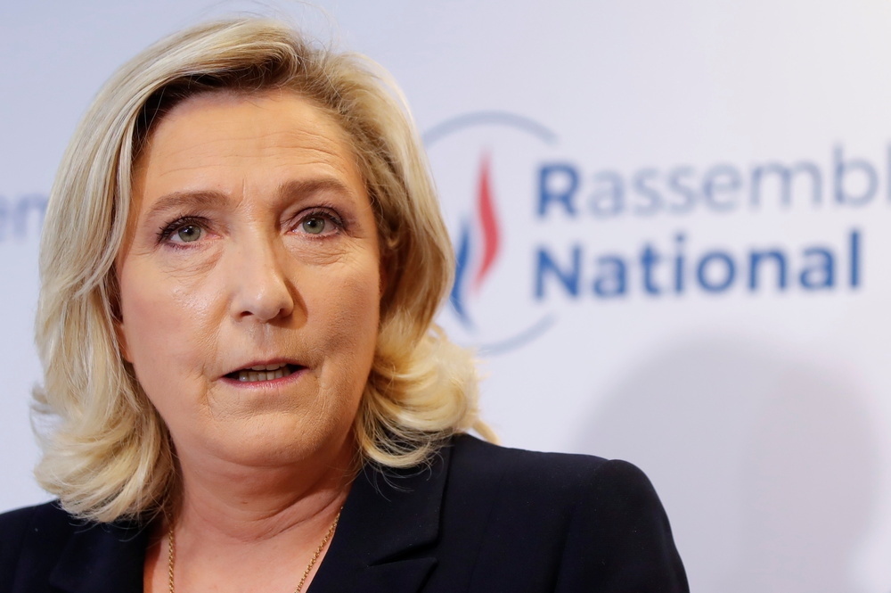 法國極右派「國民聯盟」前黨魁瑪琳勒龐。（湯森路透）