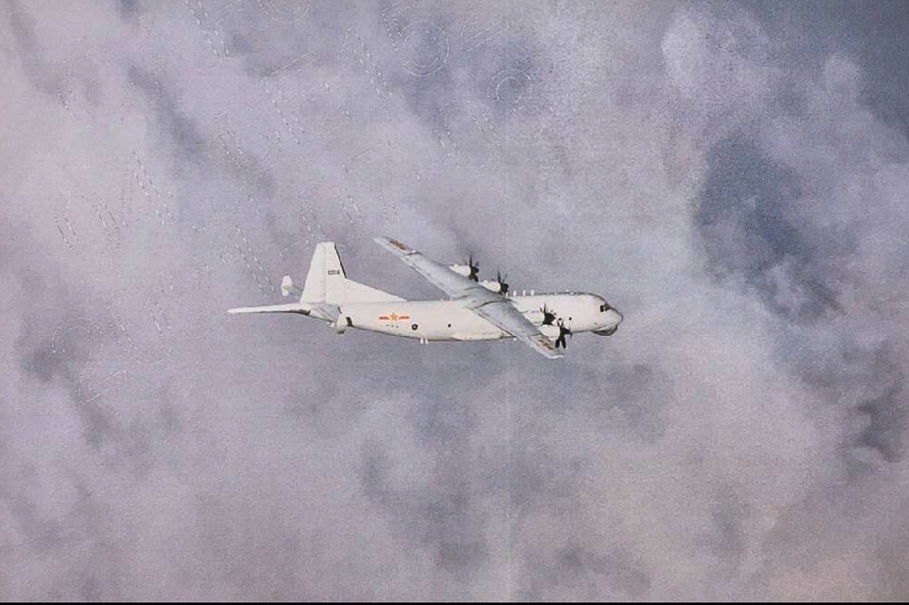 中國解放軍機3日再派出1架運8反潛機闖我西南空域（ADIZ）。（國防部提供）