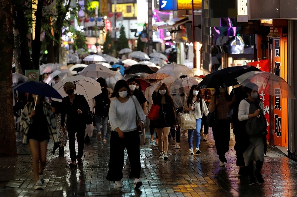 日本下雨示意圖。（湯森路透）