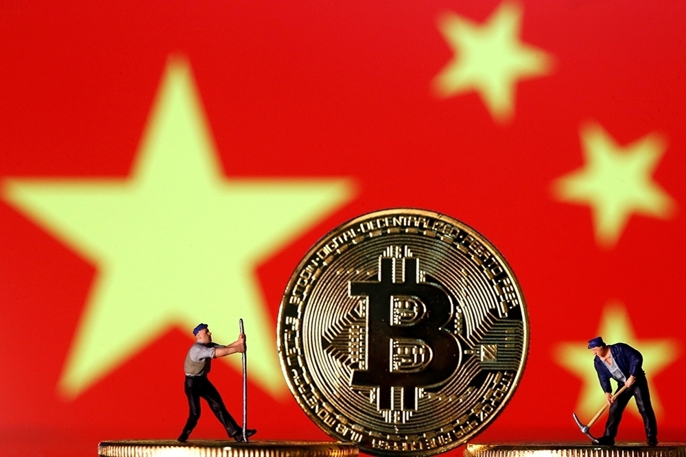 中國強力禁止加密貨幣業務。（湯森路透）