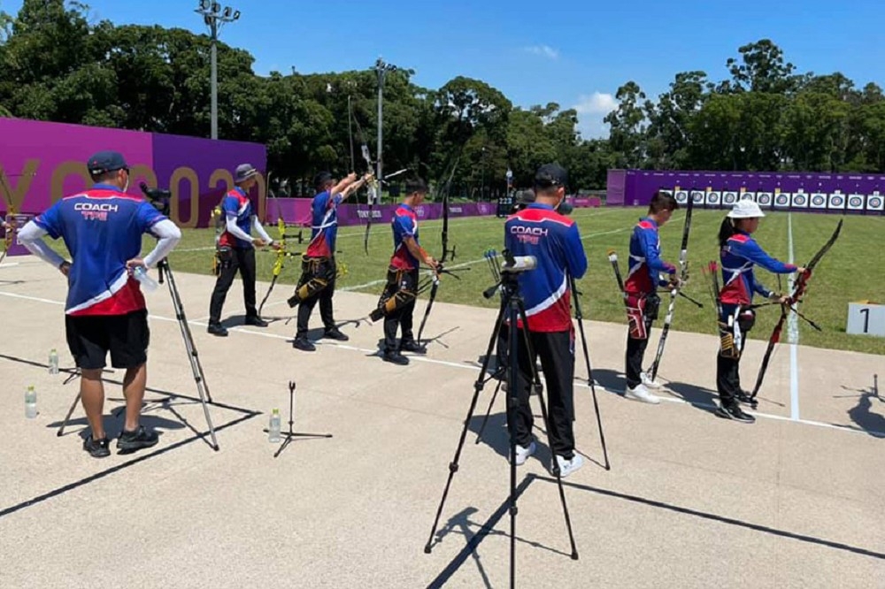 東京奧運23日登場，中華代表團首日就有7名選手出賽，稍早由射箭國手率先亮相，進行女子個人射箭排名戰。（取自國訓中心官網）