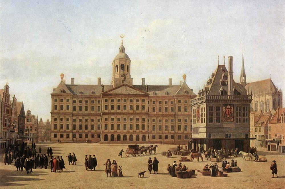 17世紀荷蘭首都阿姆斯特丹中心的「水壩廣場」（圖片取自維基百科）