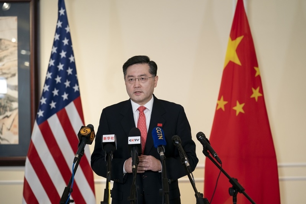 新任中國駐美大使秦剛正式公開亮相。（圖片取自中國駐美大使館）