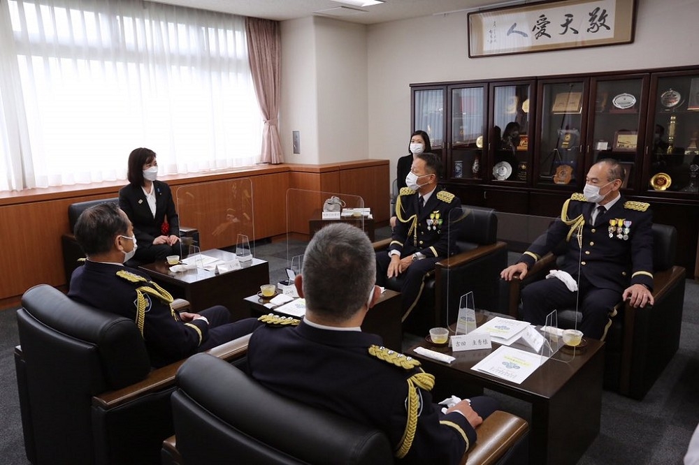 日本自卫队松川防卫大臣政务官。（自卫队推特）(photo:UpMedia)