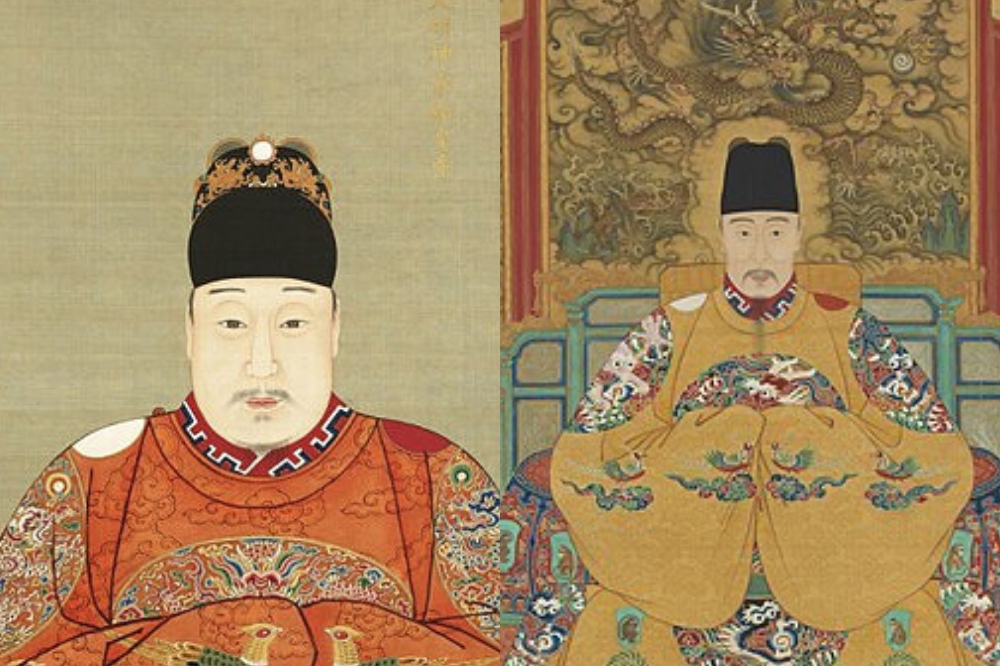 左：萬曆皇帝、右：嘉靖皇帝。（取自維基百科）