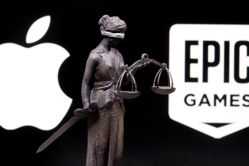 蘋果與Epic的反壟斷訴訟判決出爐。（湯森路透）
