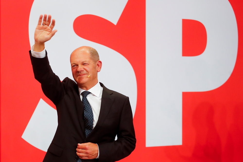 帶領社民黨贏得2021國會大選，舒爾茲有望成為新任德國總理。（湯森路透）