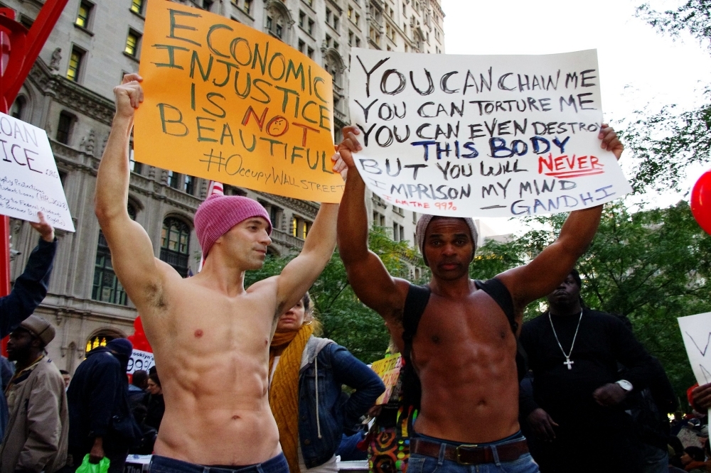 2011年的「佔領華爾街」運動。（Public Domain）