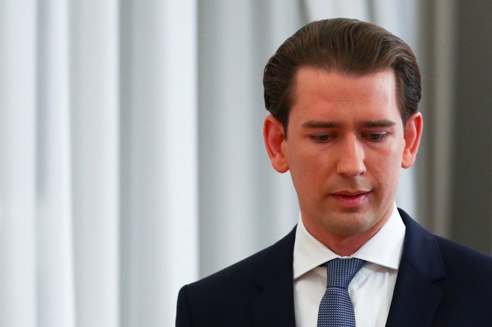 奧地利總理庫爾茲遭控貪腐，並在9日自行宣布離職。（湯森路透）