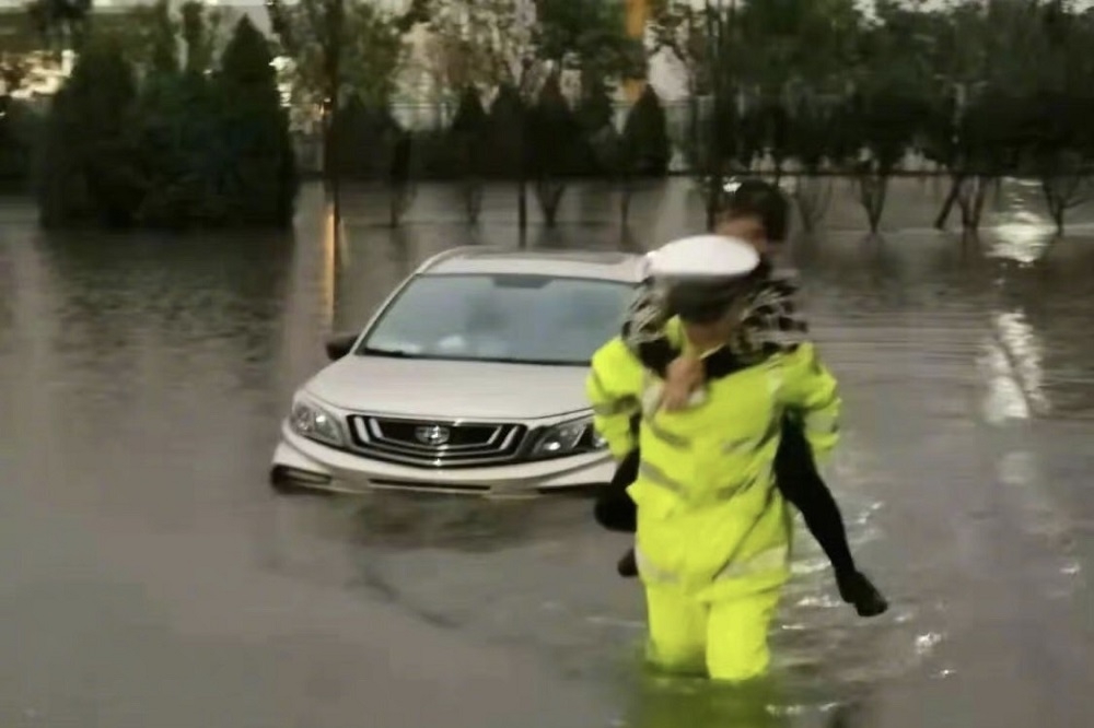 山西洪水災情嚴重。（截取自中國警察網微博）