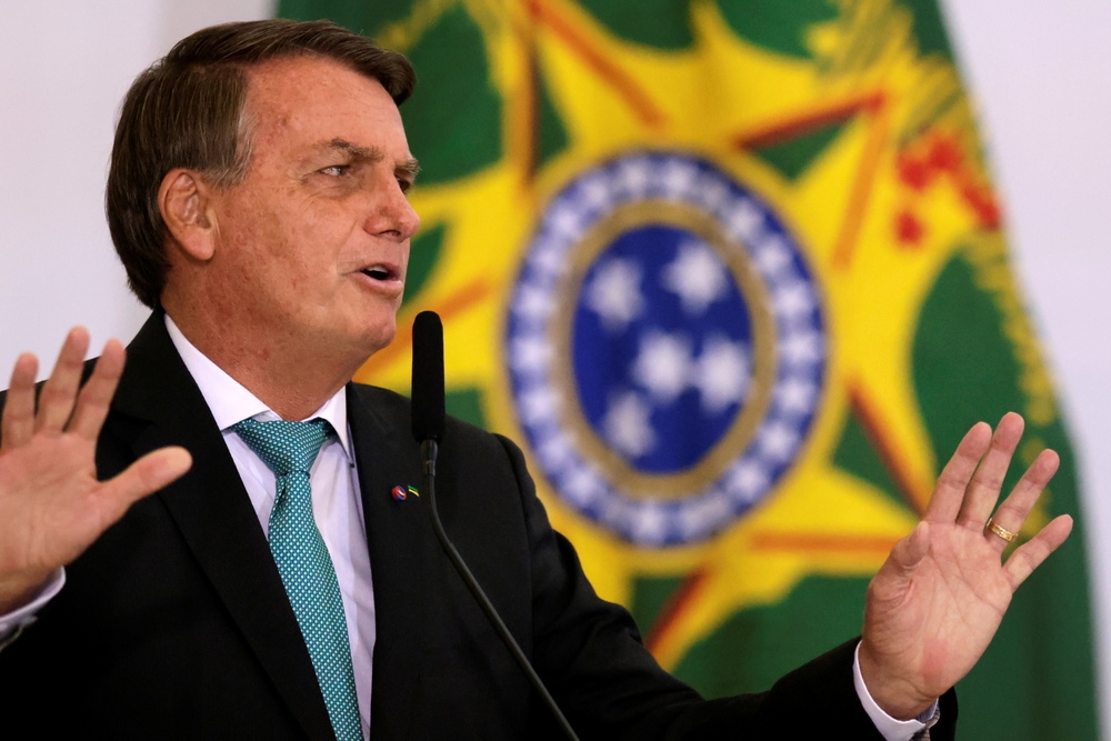 巴西現任右翼總統波索納洛。（湯森路透）