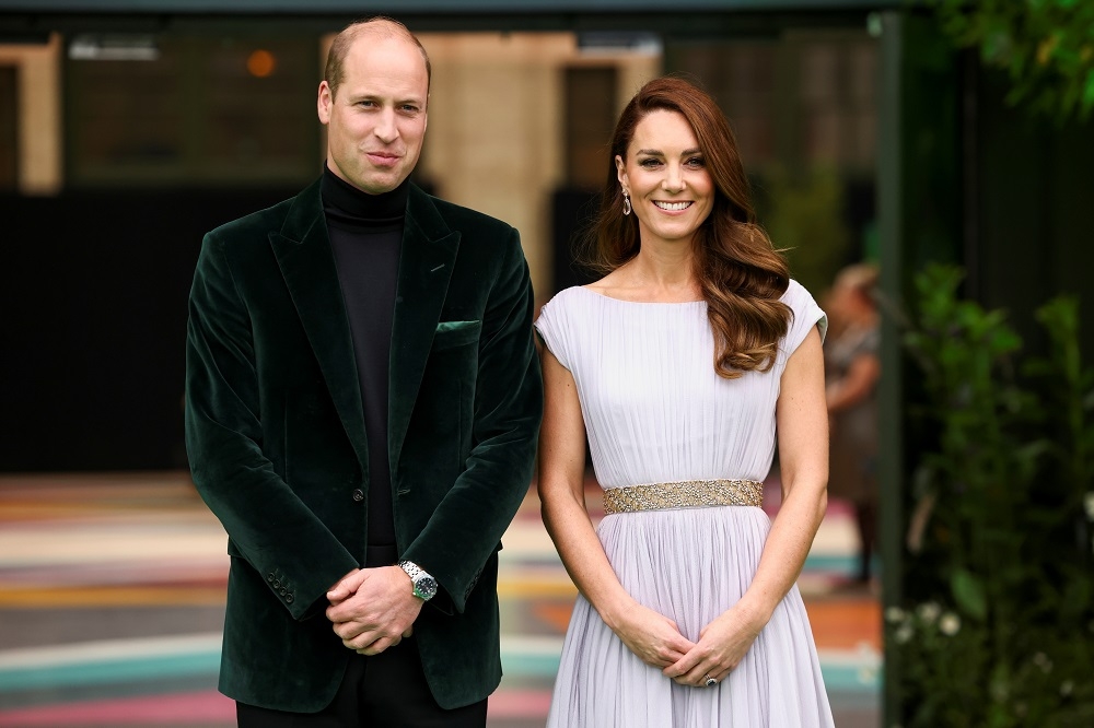 英國威廉王子和妻子凱特出席頒獎典禮。（湯森路透）
