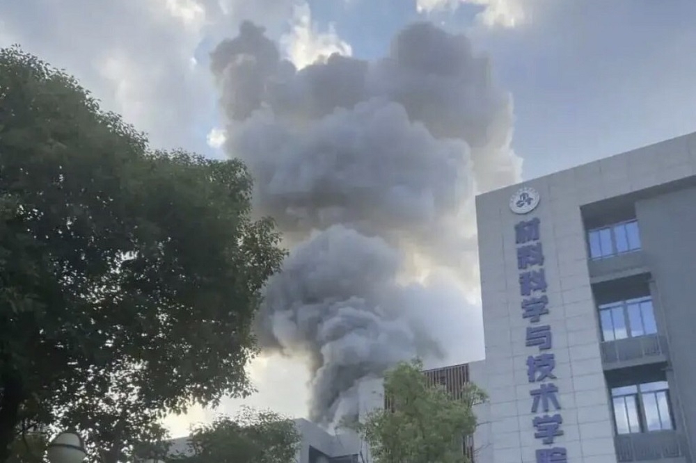 中國江蘇省南京航空航天大學實驗室發生爆炸。（翻攝自微博）