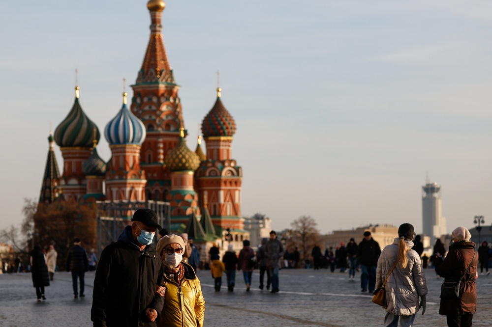 俄羅斯首都莫斯科紅場上的遊客。（湯森路透）