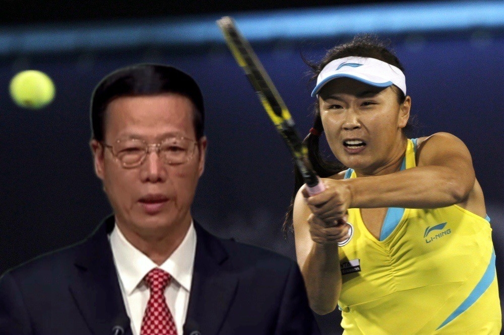 六中全會前，中國網球女將彭帥自爆與國務院前副總理張高麗（左）有過婚外情。（合成畫面／湯森路透、擷自聯合國官網）