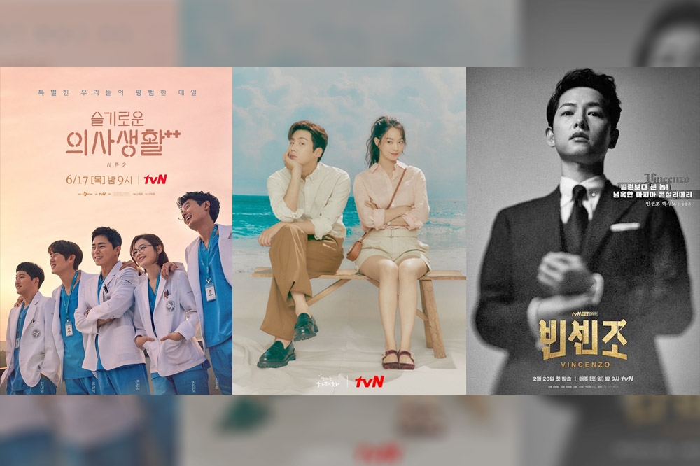 《機智醫生生活2》（左起）、《海岸村恰恰恰》與《黑道律師文森佐》被選為2021年最佳韓劇。（取自Netflix、tvN）
