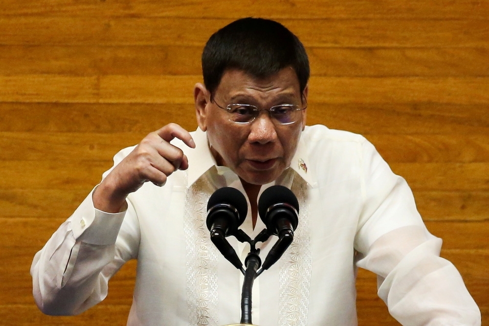 菲律賓現任總統杜特蒂。（湯森路透）