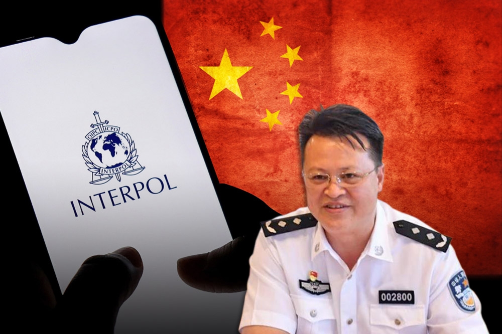 中國將提名公安部國際合作局副局長胡彬郴（圖）角逐國際刑警執委會成員。（合成畫面／取自保護衛士、中國人民公安大學）